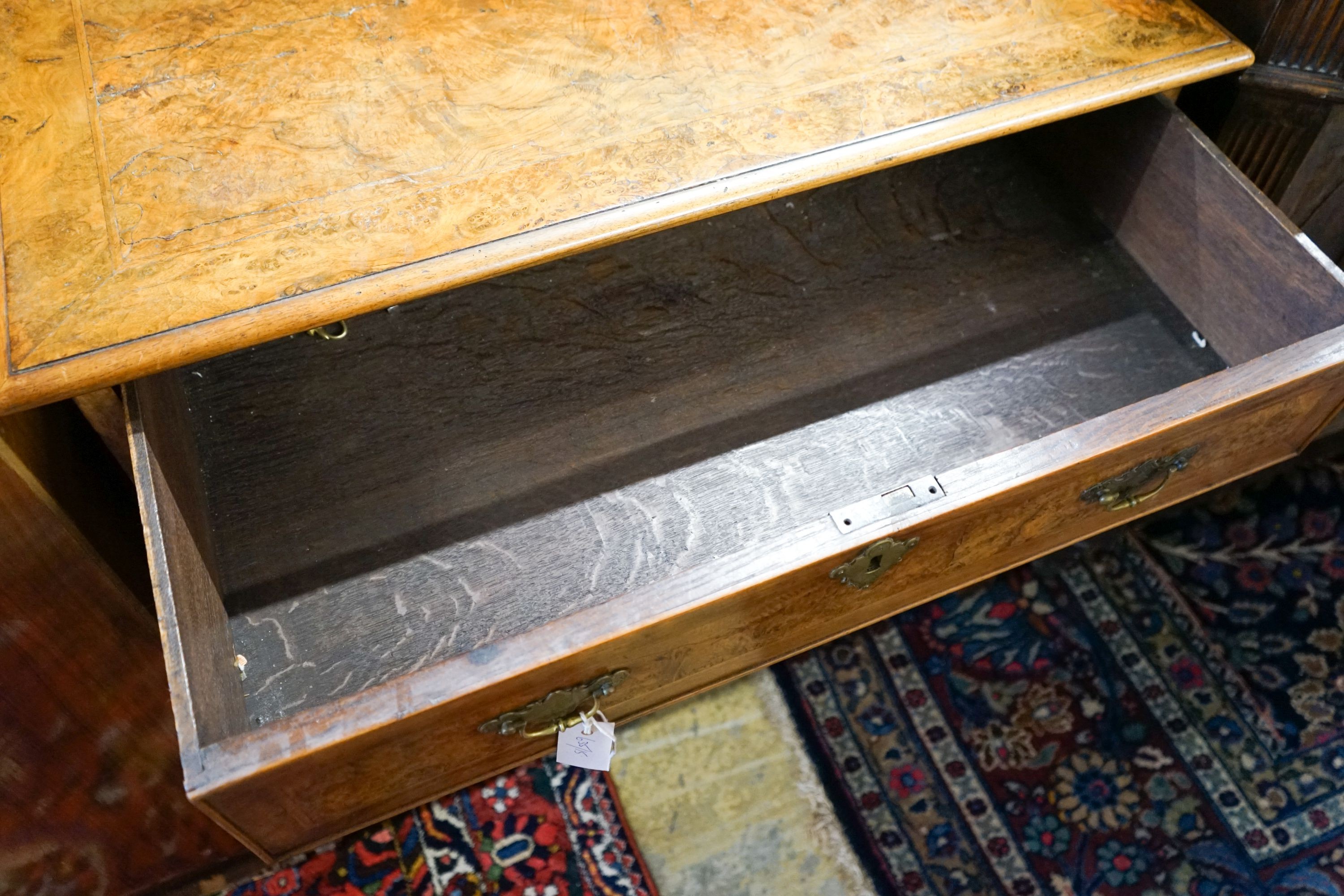 An 18th century burr walnut, banded and inlaid chest, possibly Dutch